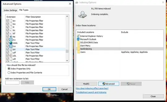 File Types contains txt file