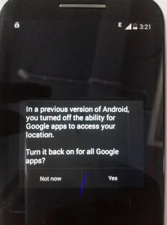 Permission to enable google apps to use location