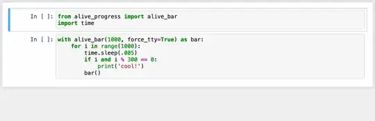 GIF showing alive-progress on Jupyter Notebooks