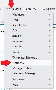 ReSharper Options Menu
