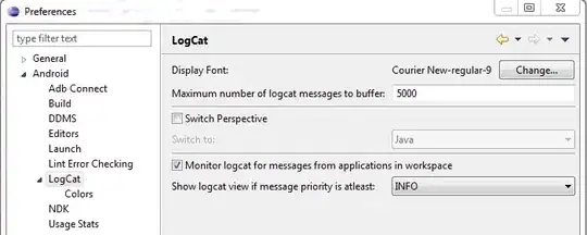Logcat application output enabling setting