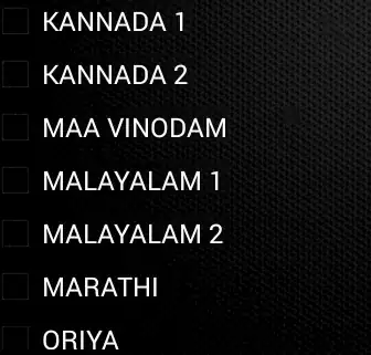 checkbox in black background