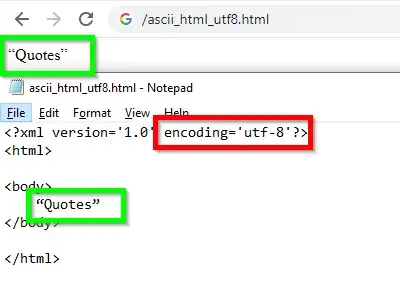 utf-8 encoded XML/HTML using characters “ and ”; renders as expected in the browser, but I don't want utf-8 encoding!