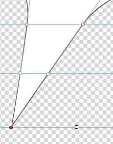 Picture of a tail that is slanted, but not curved.