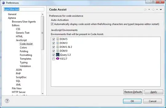 Aptana AJAX Code Assist Settings