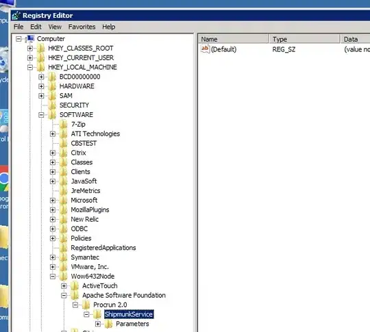 The snapshot of the error