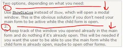 each of four question numbers and first word of text found