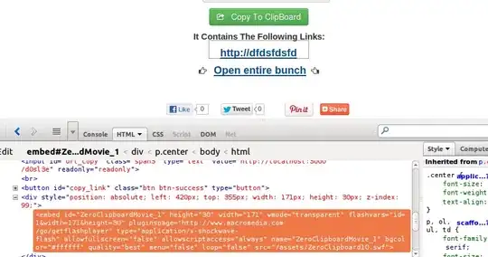 Screenshot of the problem