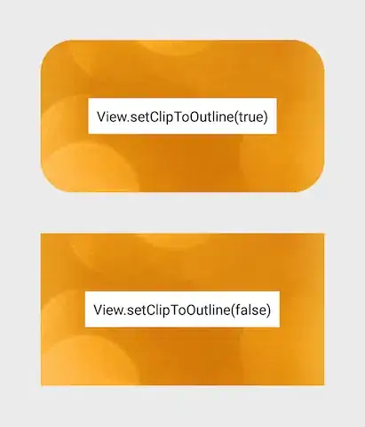 examples with and without clipToOutline