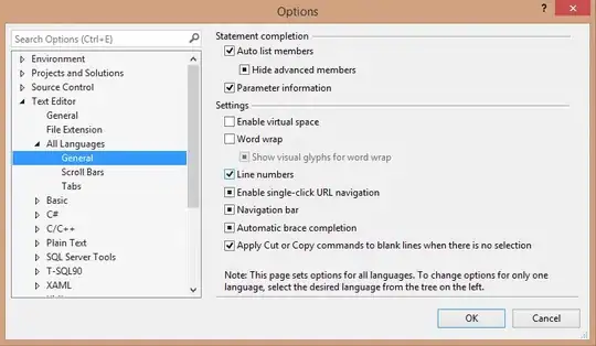 Visual Studio 2013 Line Numbers Option Menu
