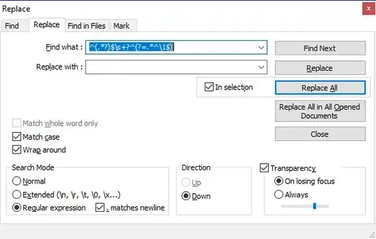 Notepad++ Replace dialogue