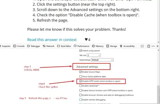 How to disable caching in Firefox while in development