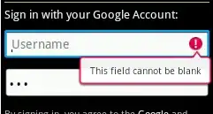 Error alert in popup