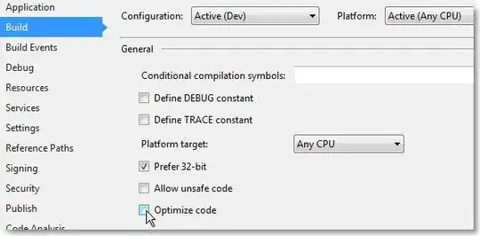 Location of Optimize Code checkbox