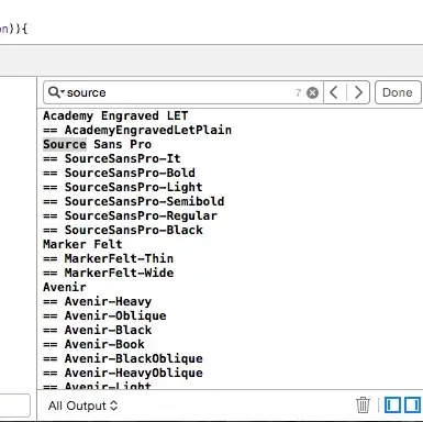 Example of searching log to find font names