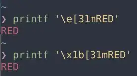 ANSI Escape Sequences Coloring Text Red