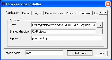 Basic configuration for nssm