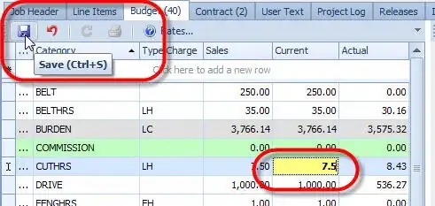 grid during/after editing: