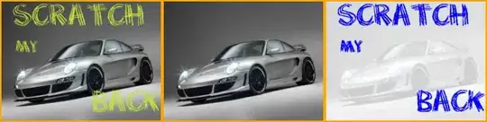 Blue difference pixels only; first of the compared images as a lightened-up background