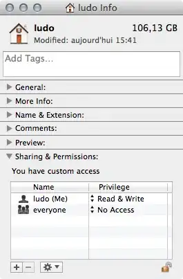Get Info window Sharing & Permissions section