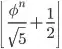 \left\lfloor\frac{\phi^n}{\sqrt 5}+\frac12\right\rfloor
