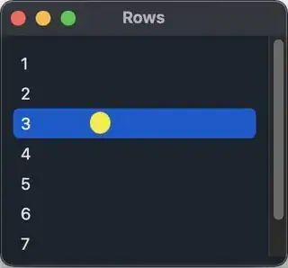 Clicking Row Nr 3 with a Single Click or even double Click does nothing.