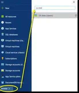 OS disks in new portal