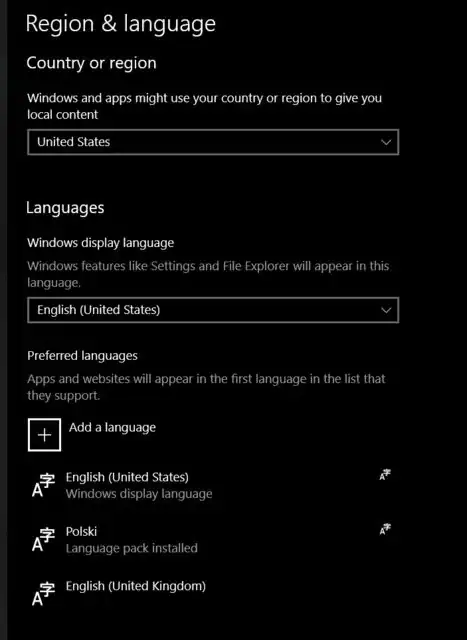 language setup