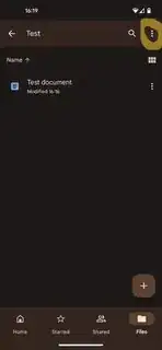 View of google drive folder