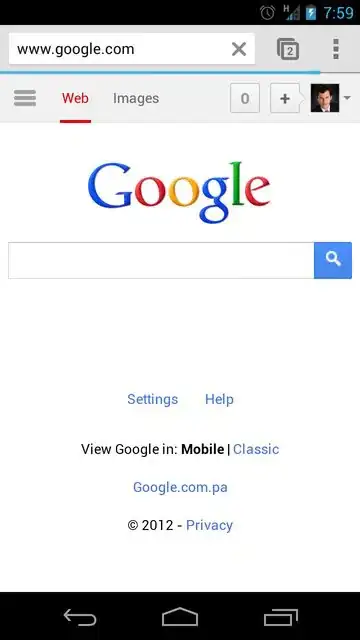 Chrome for Android screenshot