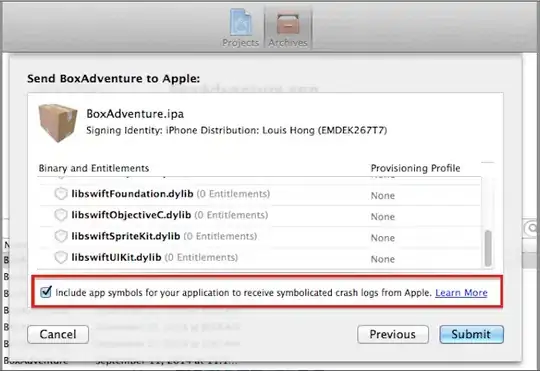 Screenshot of the checkbox and the popup