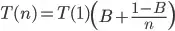T(n)=T(1)*(B+(1-B)/n)
