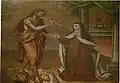 Christ with Saint Teresa of Avila, holding a thorn to pierce her heart