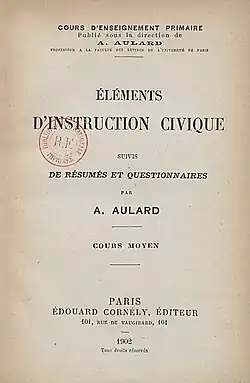 Éléments d'instruction civique, by Alphonse Aulard.