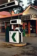 A 1991 photograph of a fuel pump in Ömossa village, Kristinestad, Finland.