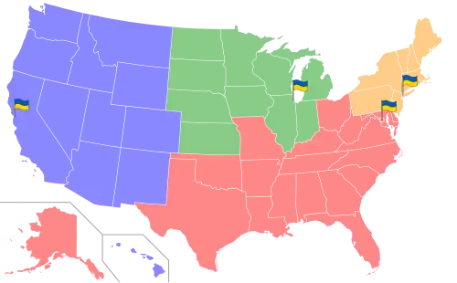 Territories of electoral precincts of Ukraine in the USA