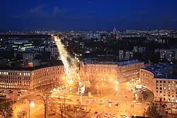 Svetlanovskaya square at night