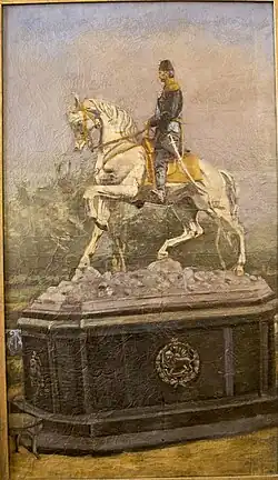 Illustration of the Equestrian Statue of Naser al-Din Shah in the Negarestan Palace