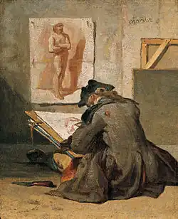 Young Student Drawing, Jean Siméon Chardin, c. 1738