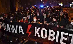 Protest against abortion restriction in Bielsko-Biała, Poland