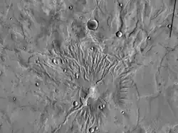 Tyrrhenus Mons - a major volcano.