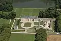 Aerial view of the château and its outbuildings