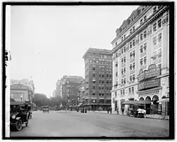 A black and white photograph of 15th Street NW in the late 1910s