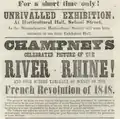 Advertisement for exhibition of works by Champney at Horticultural Hall, School Street, Boston, 1849