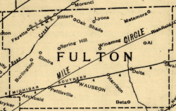 1890 Railroad map: Wauseon is now the county seat.