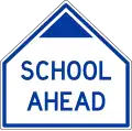 School ahead (Ontario) (Blue on white) (1955)