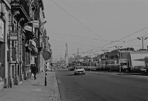 View of the fair from the Boulevard du Midi/Zuidlaan, 1980