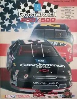 The 1995 Goodwrench 500 program cover, featuring Dale Earnhardt.