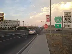 Five-lane asphalt roadway