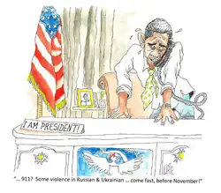 Barack Obama, President of the United States and the annexation of Crimea by the Russian Federation.